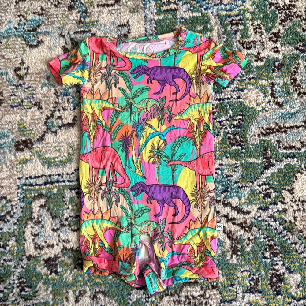 Bums & Roses Shortie Romper Dinos